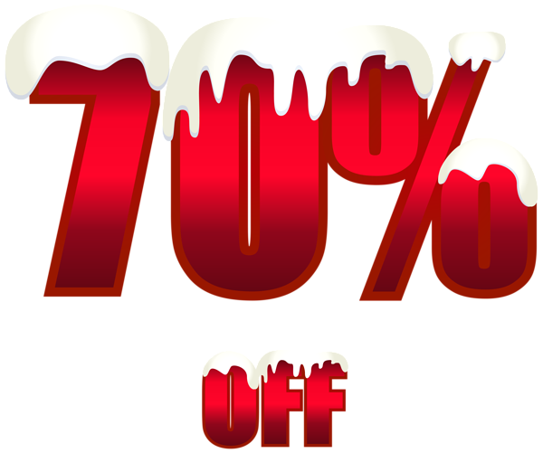 This png image - 70% Off Red Winter Sale PNG Clipart, is available for free download