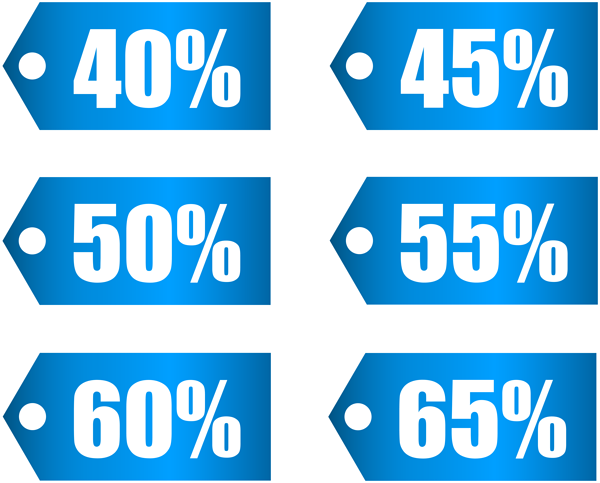 This png image - Blue Discount Tags Set Part 2 Transparent PNG Image, is available for free download