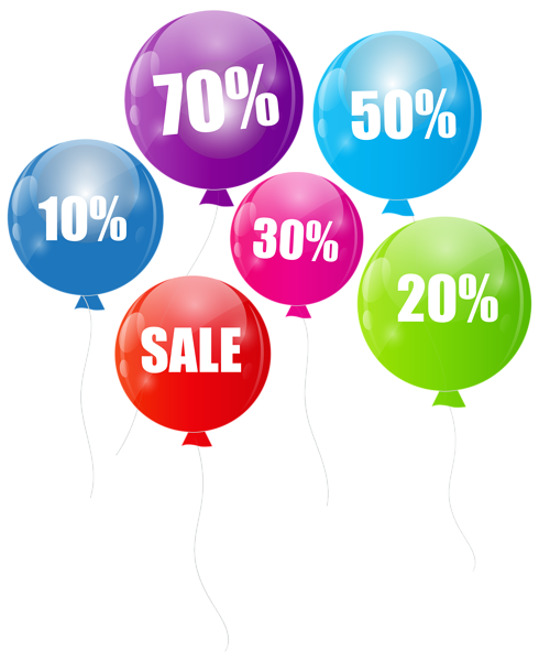 This png image - Discount Sale Balloons Transparent PNG Clip Art Image, is available for free download