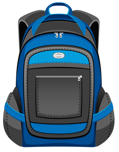 This png image - Black and Blue Backpack PNG Vector Clipart, is available for free download