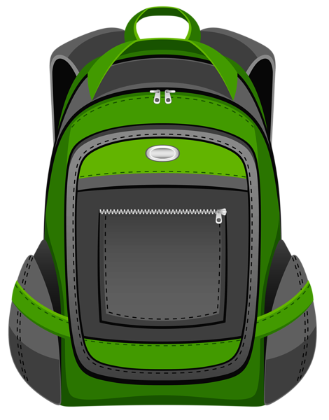 This png image - Black and Green Backpack PNG Vector Clipart, is available for free download