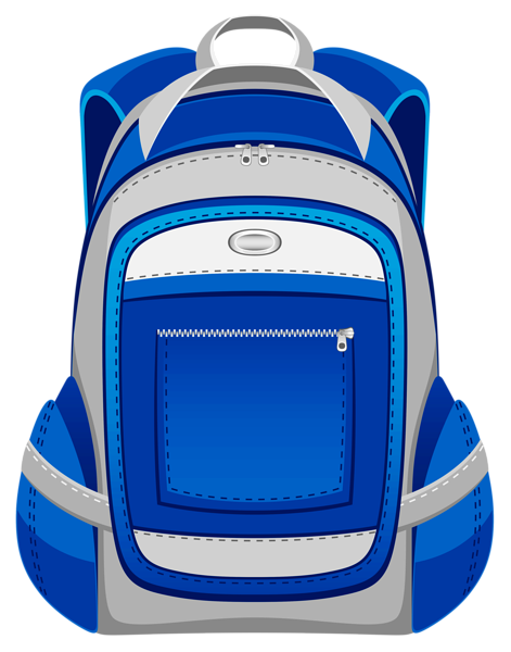 This png image - Blue and Grey Backpack PNG Vector Clipart, is available for free download