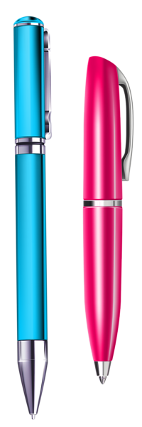This png image - Blue and Pink Pens Transparent PNG Vector Clipart, is available for free download