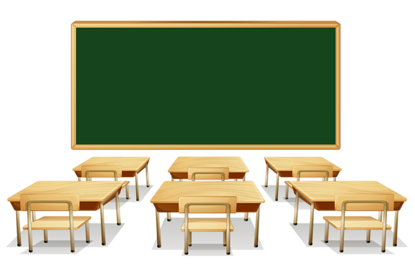 This png image - Classroom with Green Board and Desks PNG Clipart Image, is available for free download