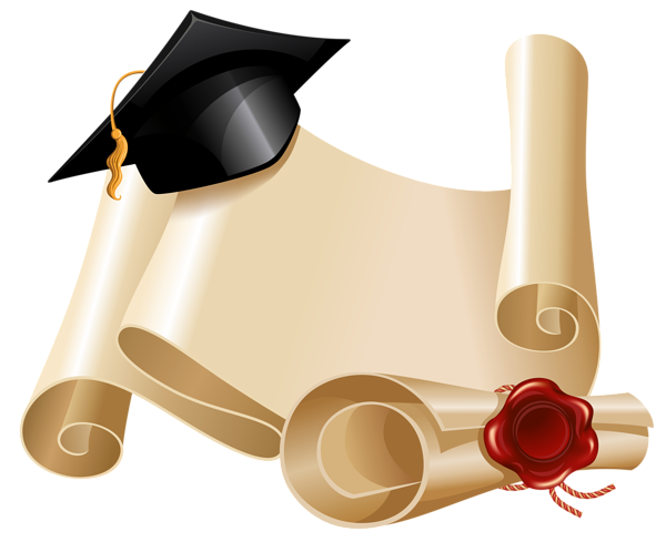 This png image - Diploma and Graduation Hat PNG Clipart Picture, is available for free download