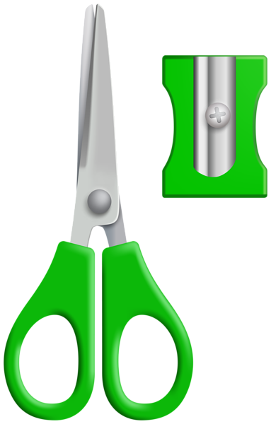 This png image - Green Scissors and Sharpener PNG Clipart, is available for free download