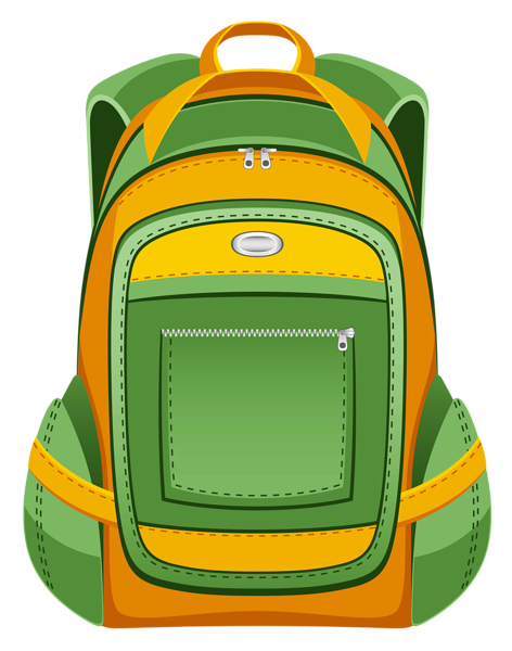 This png image - Green and Yellow Backpack PNG Vector Clipart, is available for free download