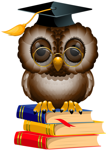 This png image - Owl with School Books and Cap PNG Clipart Image, is available for free download