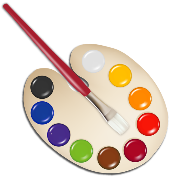 This png image - Palette with Paint Brush PNG Image, is available for free download