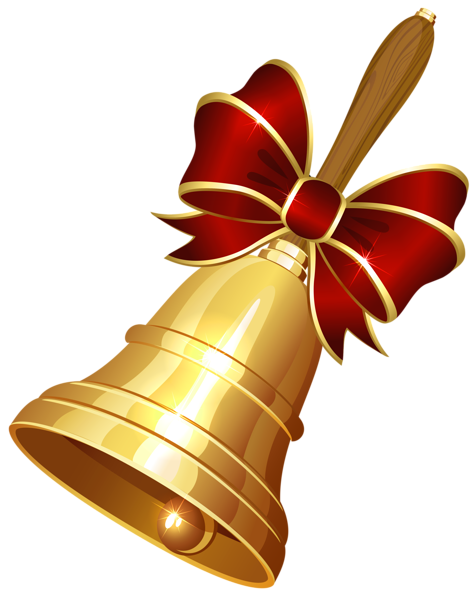 This png image - School Bell with Red Ribbon PNG Clipart Picture, is available for free download