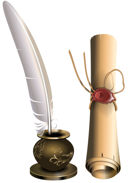 This png image - Scroll and Inkwell PNG Clip-Art Image, is available for free download