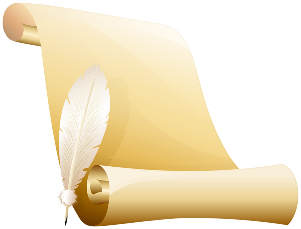 This png image - Scrolled Paper and Quill Clip Art Image, is available for free download