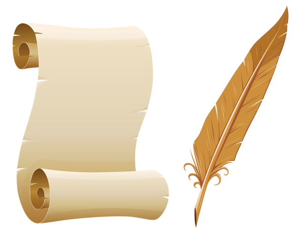 This png image - Scrolled Paper and Quill Pen PNG Picture, is available for free download