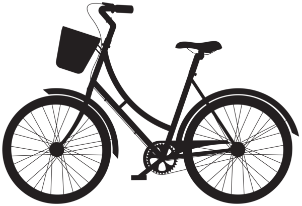 This png image - Bicycle with Basket Silhouette PNG Clip Art, is available for free download
