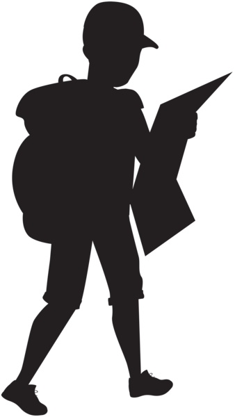 This png image - Boy with Backpack Silhouette PNG Clip Art Image, is available for free download