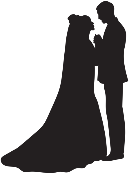 This png image - Bride and Groom Silhouette PNG Clip Art, is available for free download
