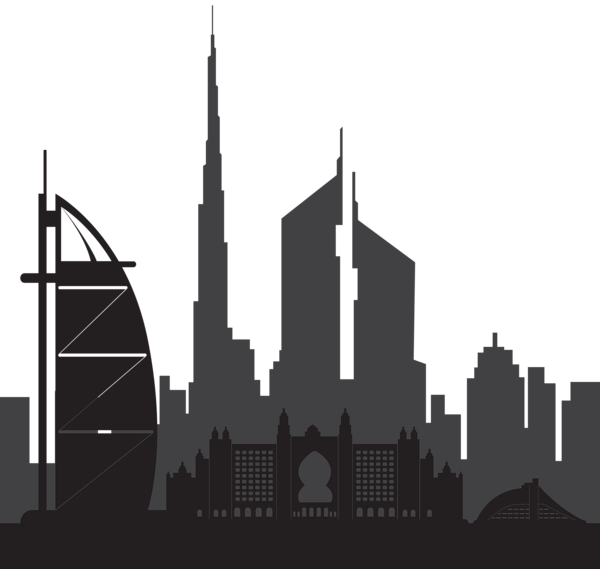 This png image - Dubai Silhouette PNG Clip Art, is available for free download