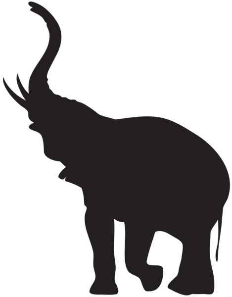 This png image - Elephant with Trunk Raised Silhouette PNG Clip Art, is available for free download