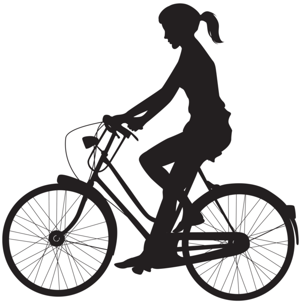 This png image - Female Cyclist Silhouette Clip Art Image, is available for free download