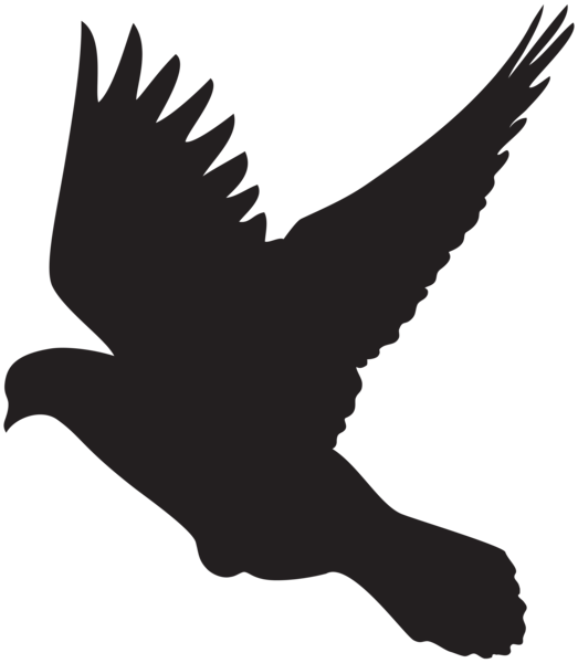 Flying Dove Silhouette PNG Clip Art | Gallery Yopriceville - High ...