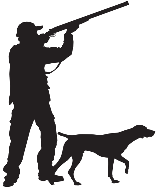 This png image - Hunter with Dog Silhouette PNG Clip Art Image, is available for free download