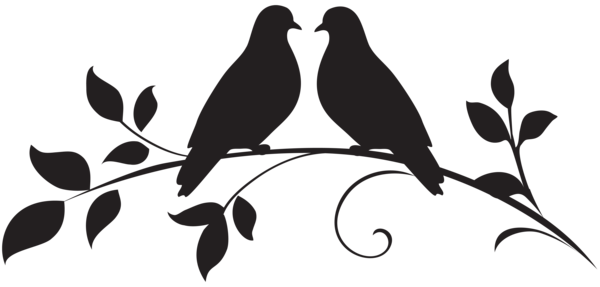 This png image - Love Doves Silhouette PNG Clip Art, is available for free download