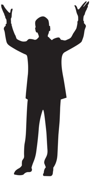 Man with Hands Up Silhouette Clip Art Image | Gallery Yopriceville