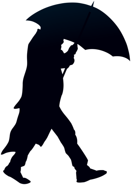 This png image - Man with Umbrella Silhouette PNG Clip Art, is available for free download