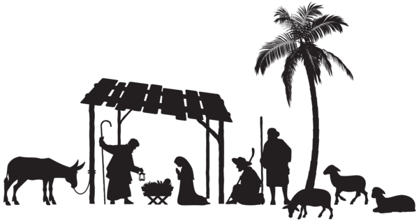 This png image - Nativity Scene Silhouette PNG Clip Art Image, is available for free download