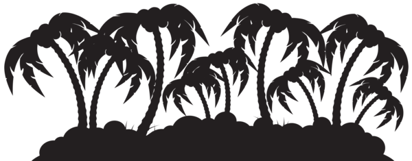This png image - Palm Island Silhouette PNG Clip Art Image, is available for free download