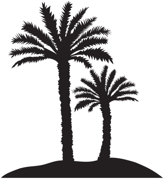 This png image - Palm Trees Silhouette PNG Clipart, is available for free download