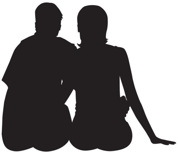 This png image - Sitting Couple Silhouette PNG Clip Art Image, is available for free download