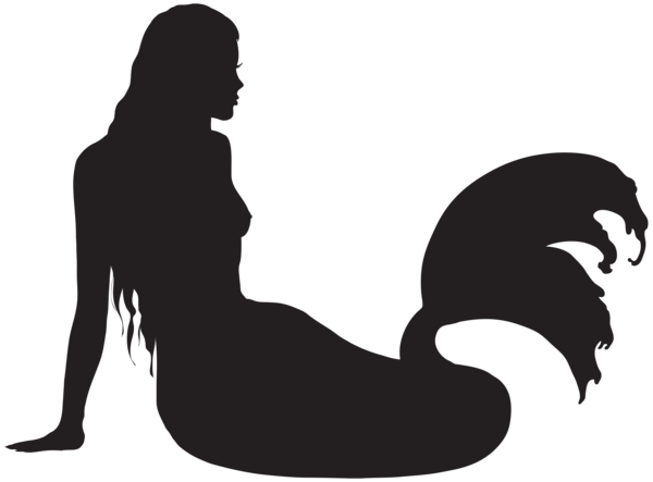 This png image - Sitting Mermaid Silhouette PNG Clip Art, is available for free download
