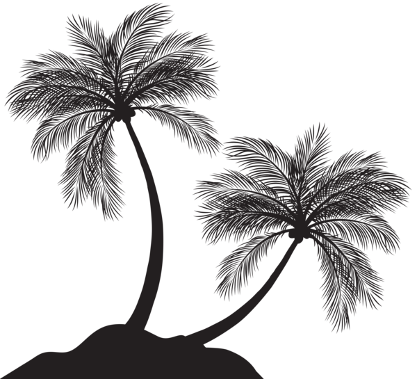 This png image - Two Palm Trees Silhouette PNG Clip Art, is available for free download