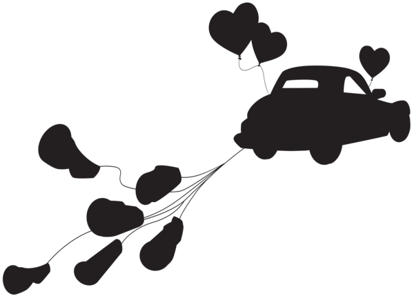 This png image - Wedding Car just Married Silhouette PNG Clip Art, is available for free download
