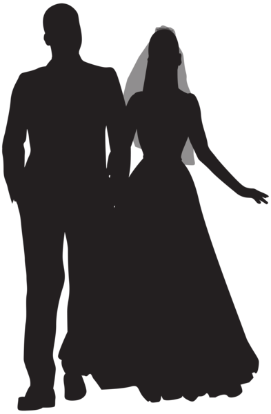 This png image - Wedding Couple PNG Silhouette Clip Art, is available for free download