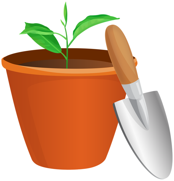 This png image - Garden Trowel and Flower Pot PNG Clipart, is available for free download