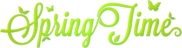 This png image - Spring Time Green Text PNG Clip Art Image, is available for free download