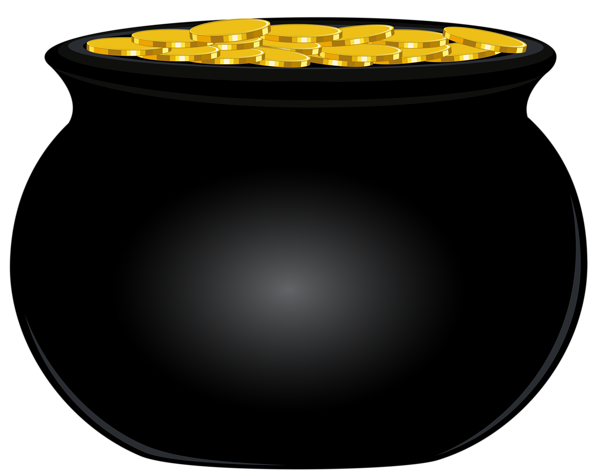 This png image - Black Pot of Gold PNG Clip Art Image, is available for free download