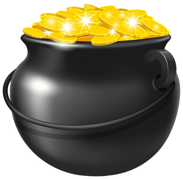 This png image - Black Pot of Gold PNG Clipart Image, is available for free download