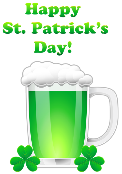 This png image - Happy St Patrick's Day with Green Beer Transparent PNG Clip Art Image, is available for free download