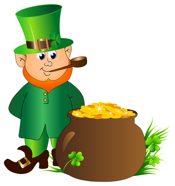 This png image - Leprechaun with Pot of Gold Transparent PNG Clip Art Image, is available for free download