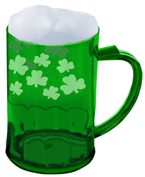 This png image - St Patrick Green Beer with Shamrocks PNG Picture, is available for free download