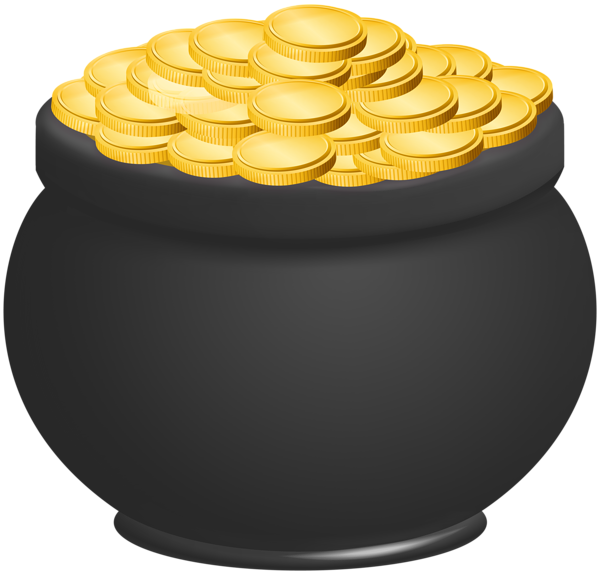This png image - St Patrick Pot of Gold Black PNG Clipart, is available for free download