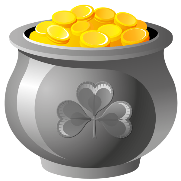 This png image - St Patrick Pot of Gold with Coins PNG Picture, is available for free download