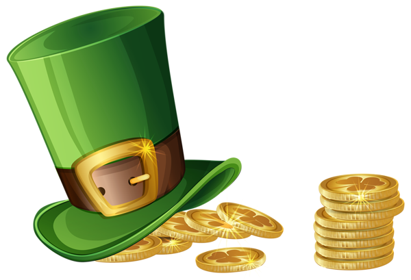 This png image - St Patricks Day Hat and Coins Transparent PNG Clip Art Image, is available for free download