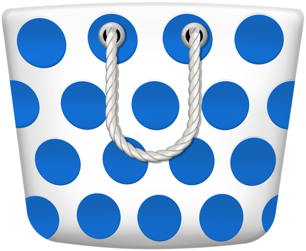 This png image - Beach Bag with Blue Dots PNG Clipart, is available for free download