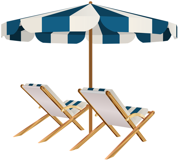 This png image - Beach Chairs and Umbrella PNG Clip Art Image, is available for free download