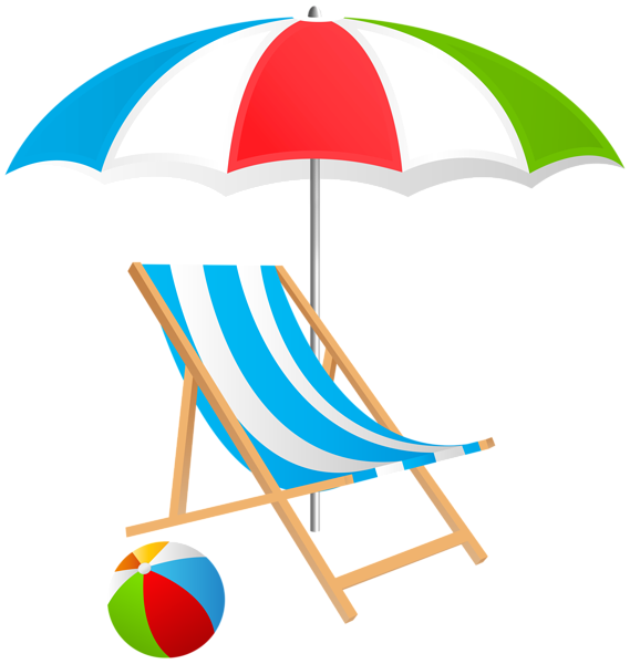 This png image - Beach Umbrella Chair and Ball PNG Clipart, is available for free download