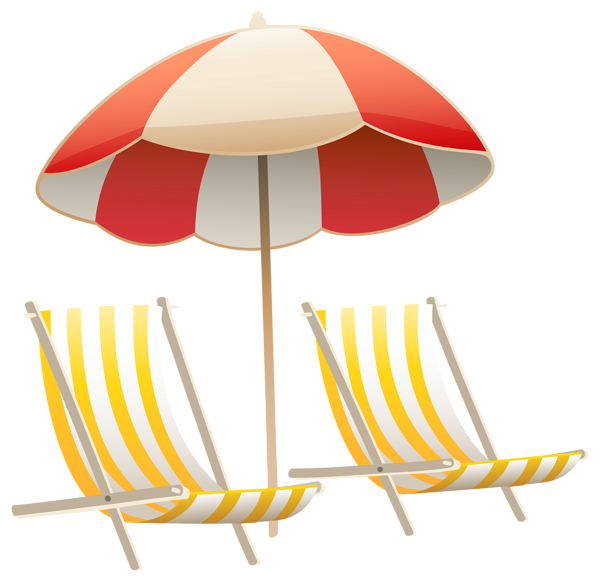 This png image - Beach Umbrella and Chairs PNG Clipart Image, is available for free download